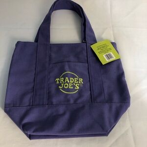 NWT TraderJoe's Tote Bag Limited Edition Mini Tote New Purple